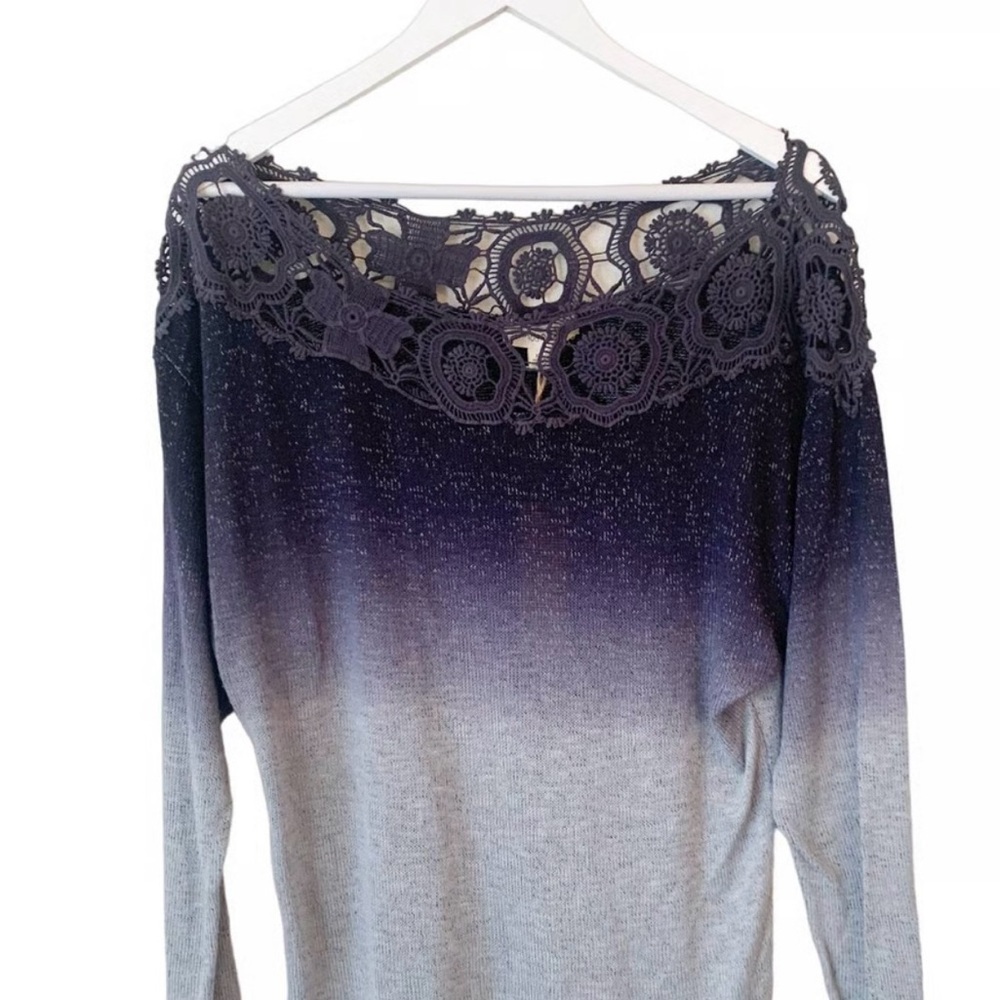 Mon & Sky knit top, ombre, crocheted, bohemian, oversized